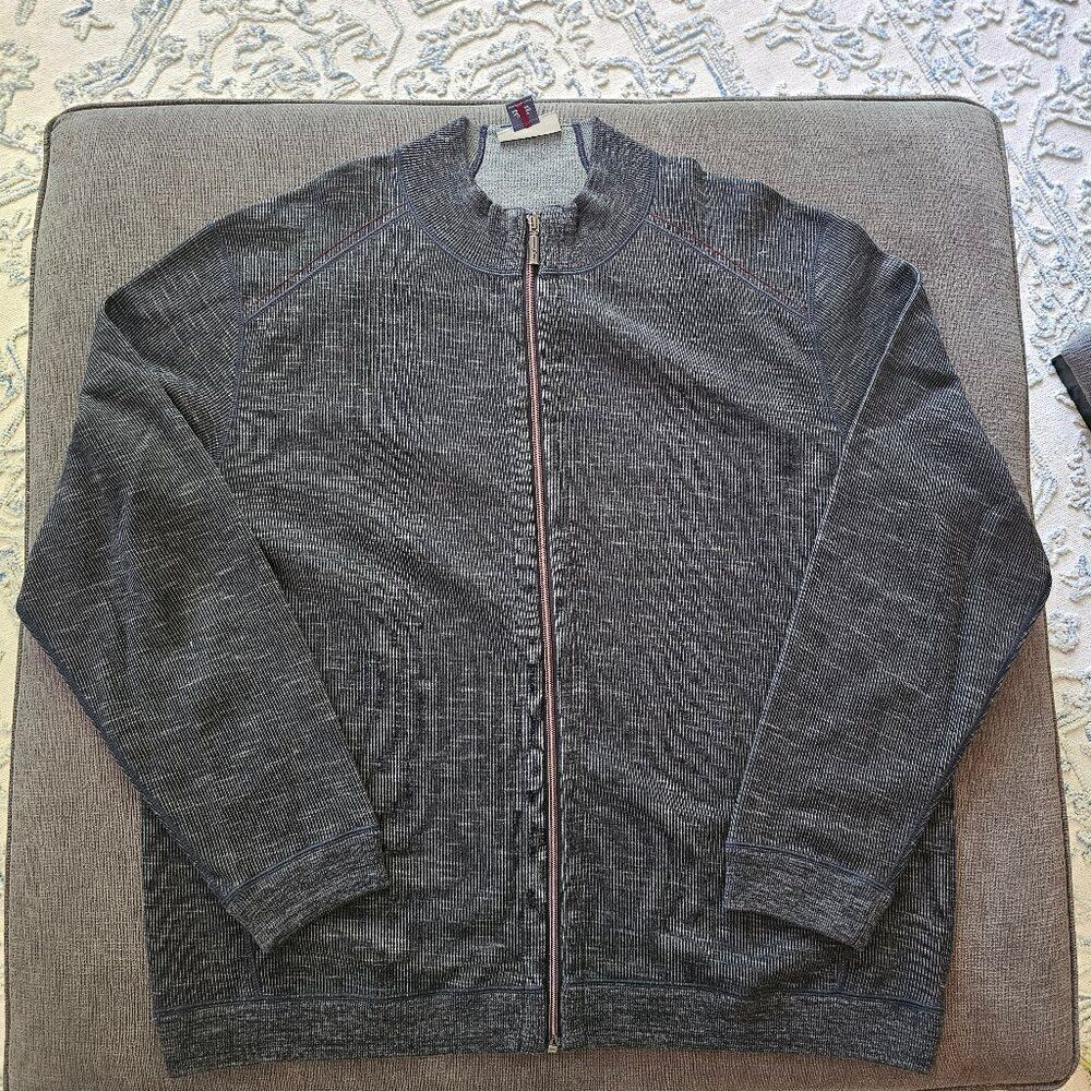 Tommy Bahama Men's Gray Reversible Full Zip Fleece Jacket Size XXL